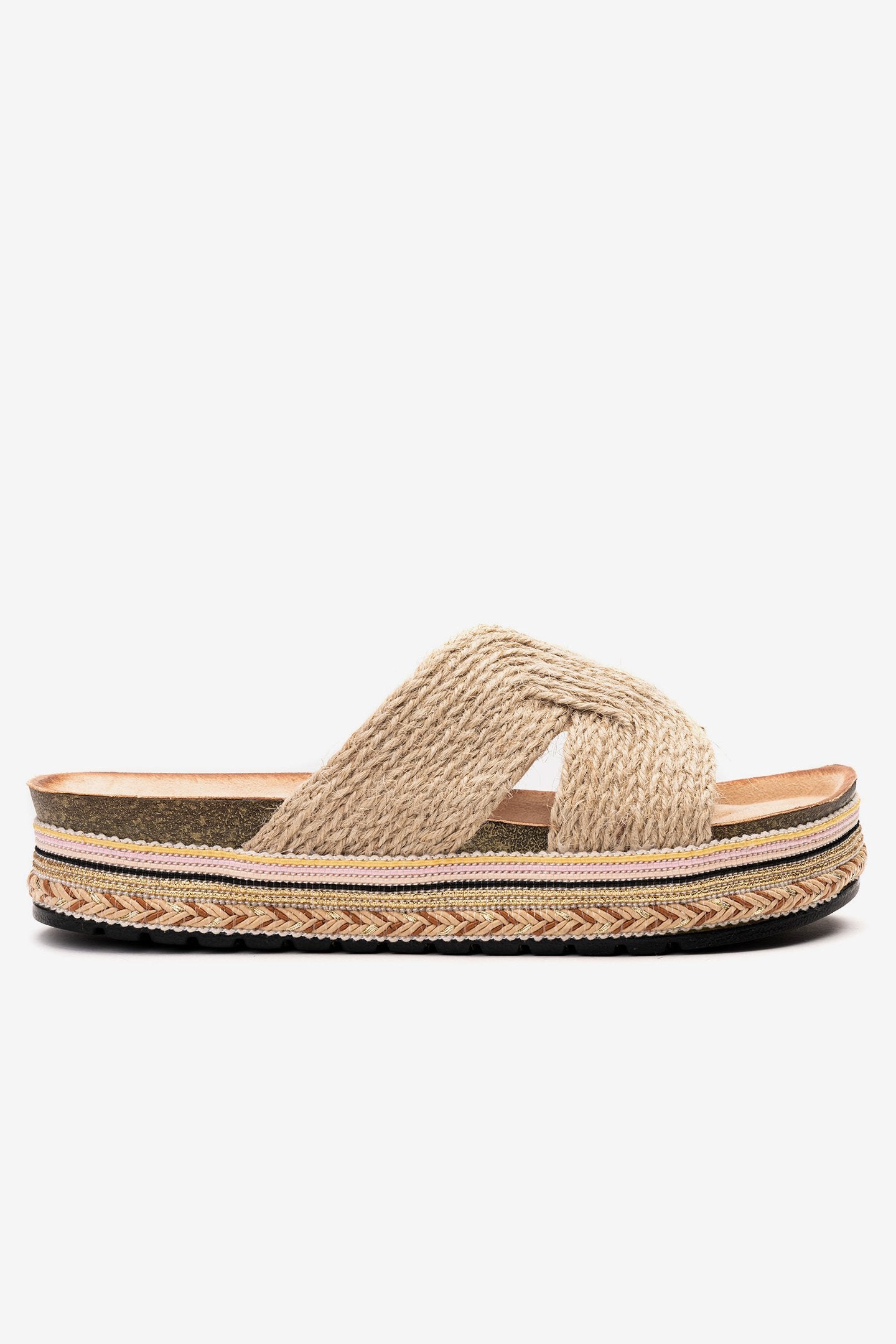 Sandalia Mujer Beige Kima Chancleta Chancleta